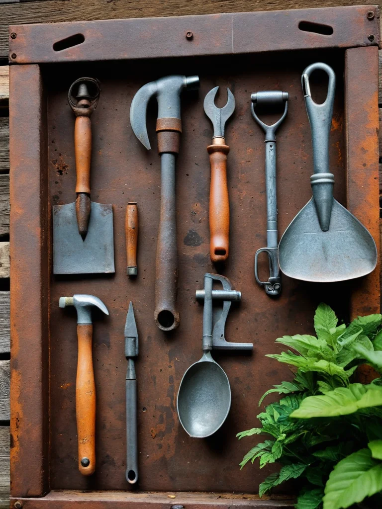 Оригинальные материалы: металл, стекло, бетон в саду - изображение