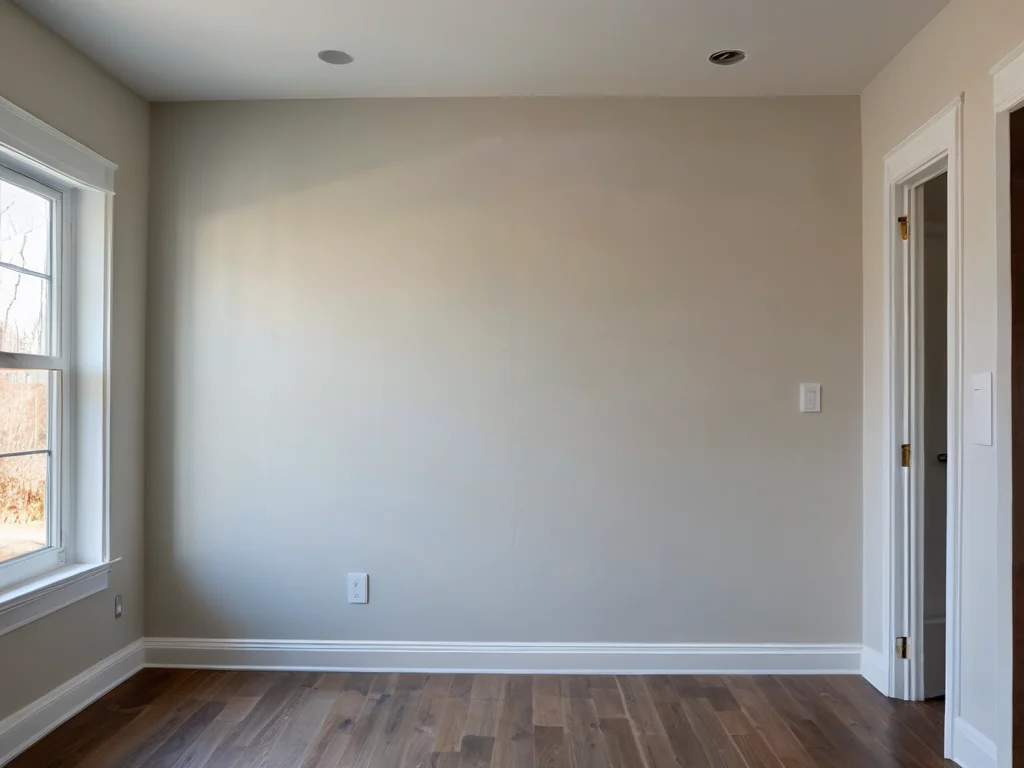 Фотореалистичное изображение неправильно установленной панели гипсокартона с видимыми зазорами и неравномерным прилеганием, демонстрирующее распространенную ошибку DIY во внутреннем ремонте.