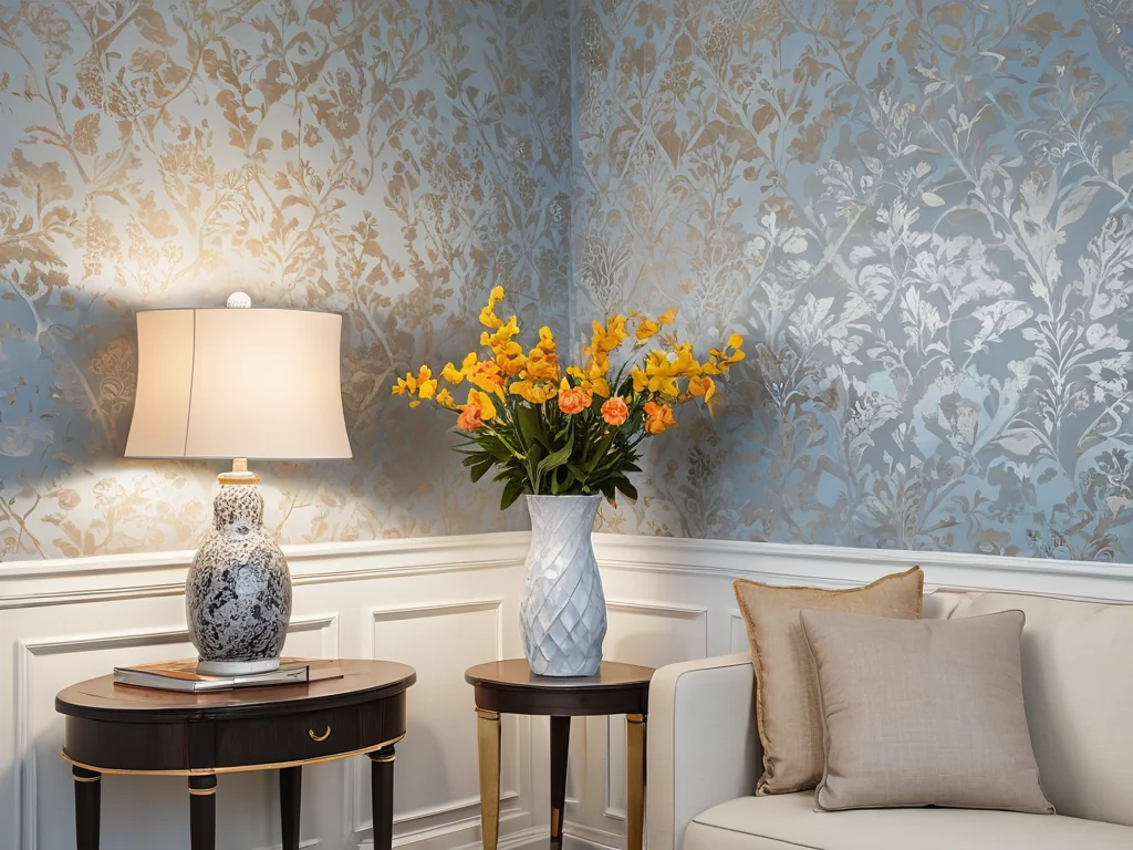 Фотореалистичное изображение мастера, использующего профессиональные лайфхаки для идеальной поклейки обоев во внешнем углу, демонстрирующее хитрости для безупречного результата.