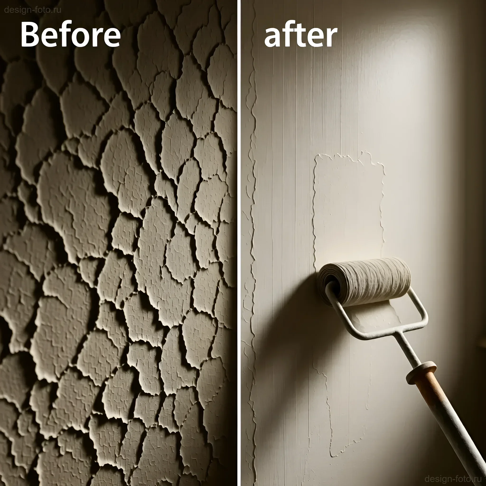 Изображение раздела 'Примеры успешного грунтования: До и После (Фото)' в статье про Как правильно грунтовать стены перед поклейкой обо