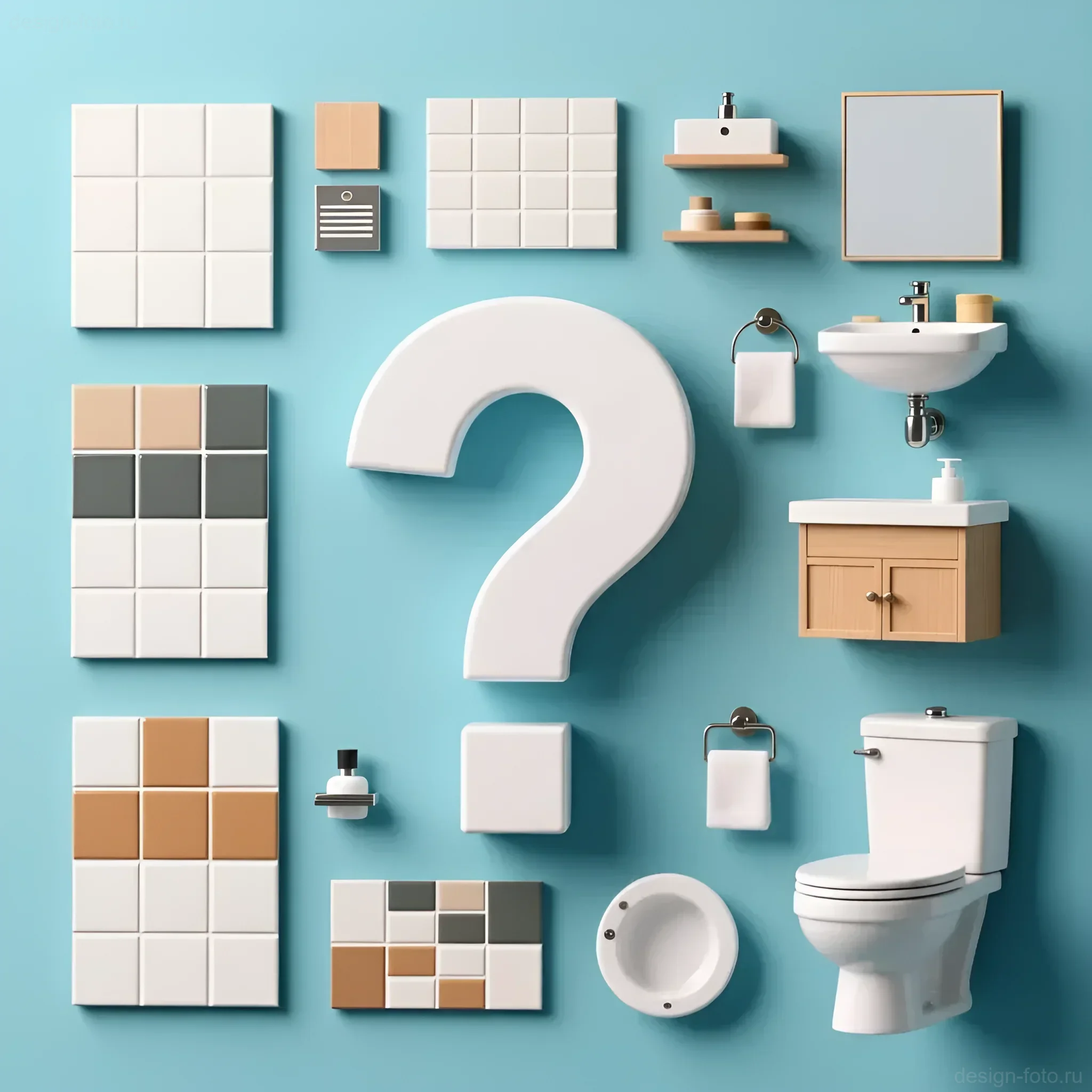 Изображение раздела 'FAQ: отвечаем на популярные вопросы о плитке для маленькой ванной' в статье про Какую плитку выбрать для маленькой ванной: цвет, р