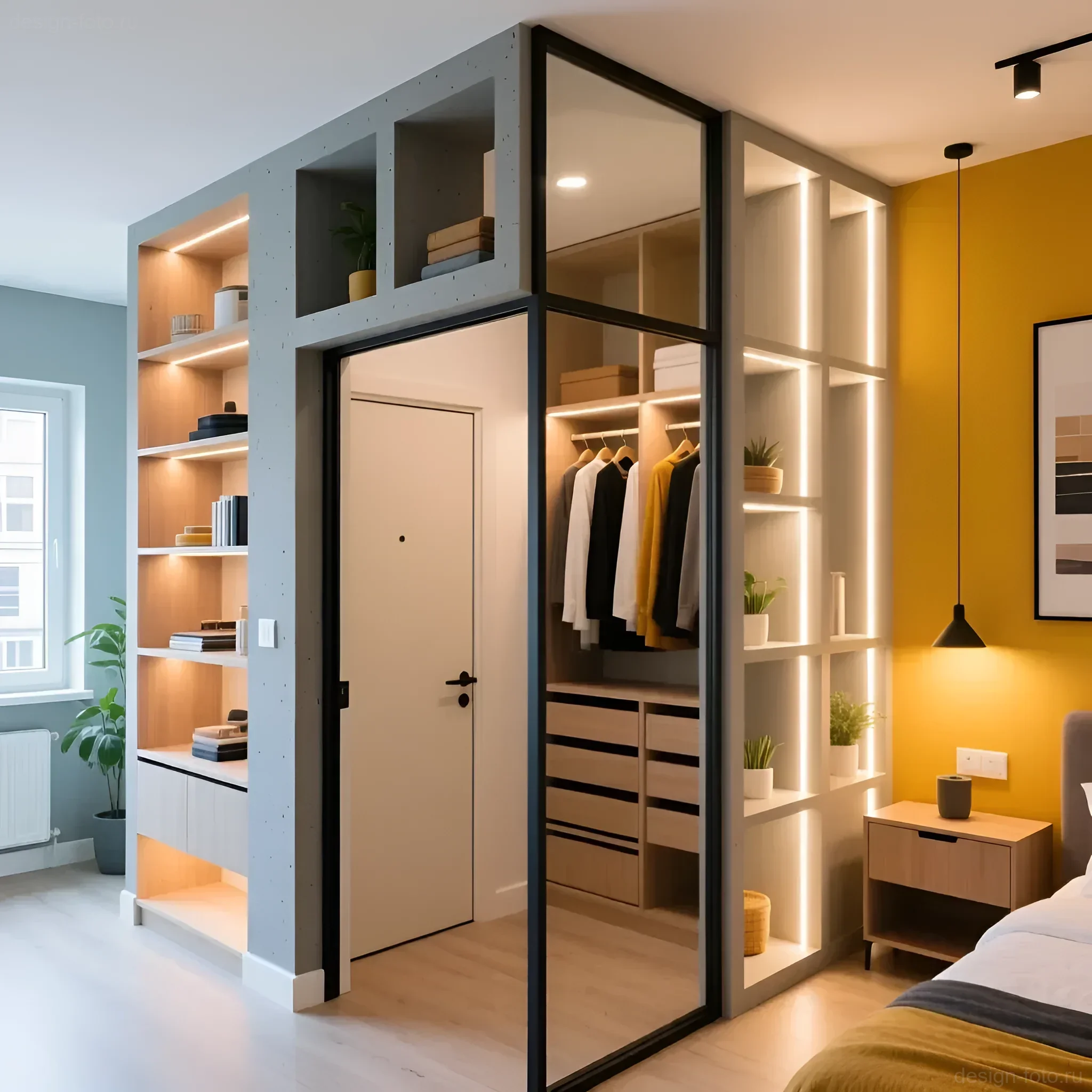 Изображение раздела 'планировочные решения: как грамотно зонировать пространство с помощью гкл' в статье про Гипсокартонные перегородки в интерьере: плюсы и ми