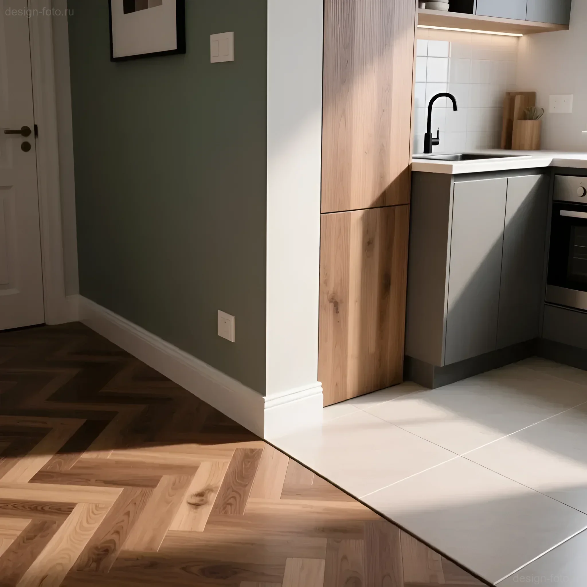 Переход от паркета 